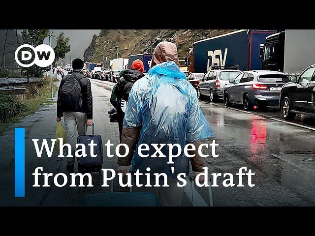 Russian men flee Ukraine War mobilization as others stay to protest | DW News