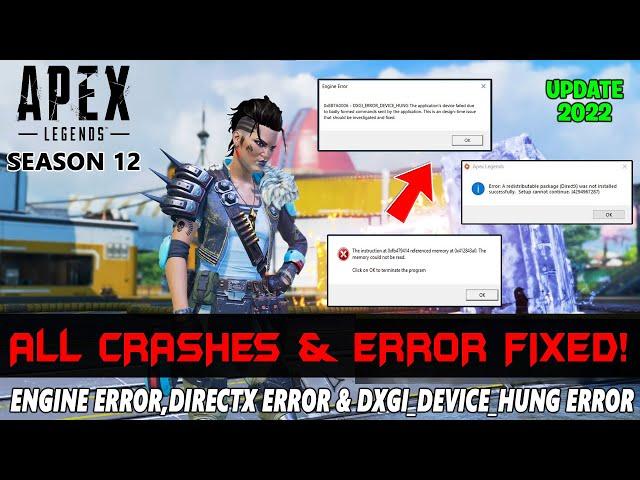 Apex Legends Season 12: How to Fix Engine Error,Directx Error & DXGI_ERROR_DEVICE_HUNG in PC