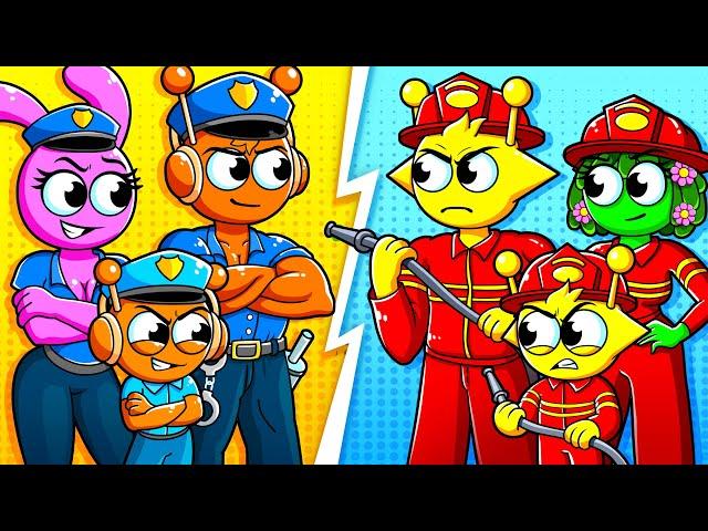 Sprunki Family Police vs Family Fireman! Has A Baby Sprunki?! | Incredibox Sprunki Animation