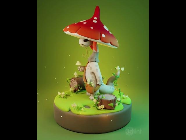 Mushroom Dragon (Blender 3D) #3d #blender #b3d