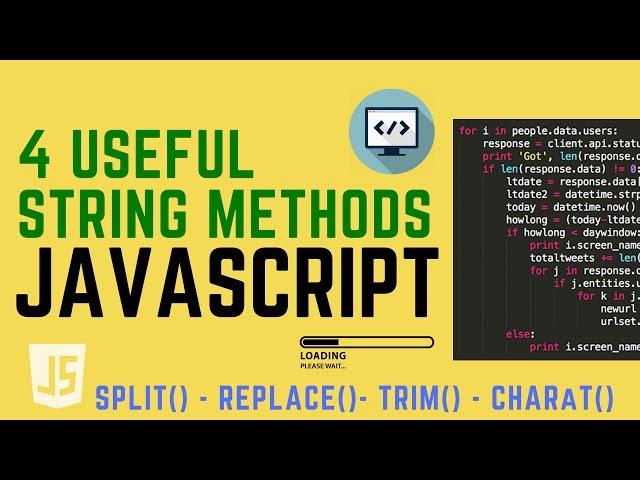 [Javascript]  4 USEFUL  STRING METHODS بلتونسي 