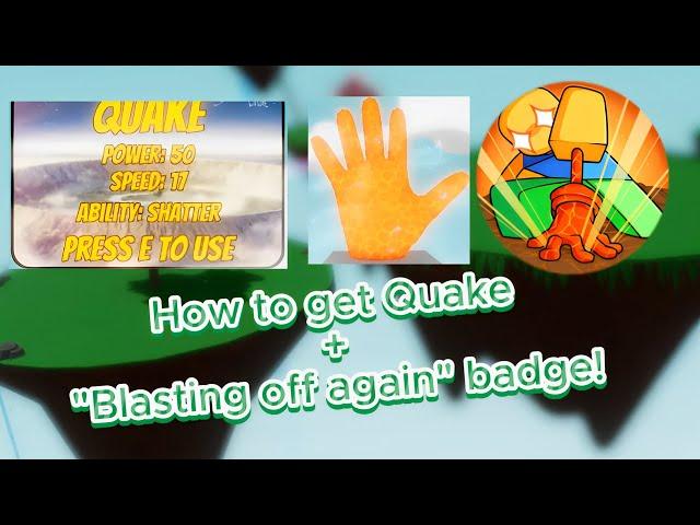 How to get the glove Quake + "Blasting off again" Badge in Slap battles! - Roblox