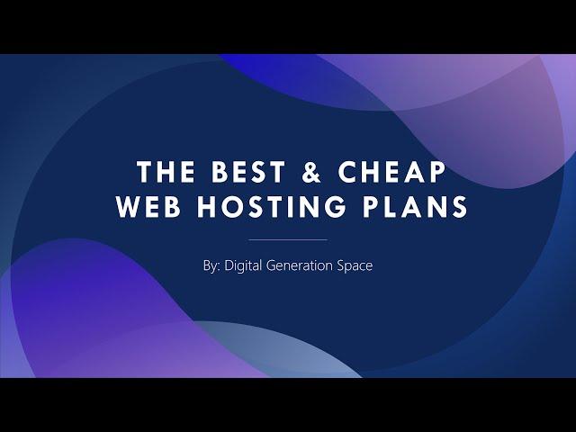 Best Cheap Web Hosting Plans