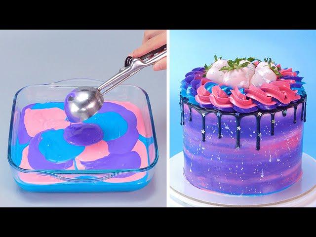 Amazing GALAXY Mirror Cake Decorating Tutorials | Most Satisfying Cake Tutorial | So Yummy