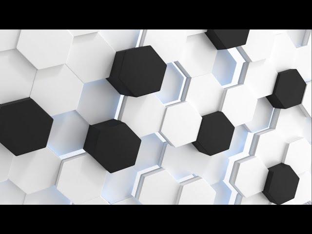 ⬢⬡ Black and White Abstract Shapes Animation Relaxing Background Screensaver | Cool Background ⬢⬡