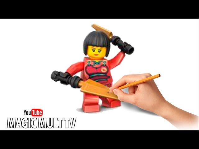 How To Draw And Paint Nya Lego NinjaGo Как Нарисовать Нию Из НИНДЗЯГО