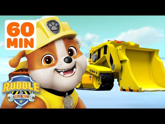 Rubble's BEST PAW Patrol Construction Truck Rescues! w/Chase & Marshall | 60 Minutes | Rubble & Crew