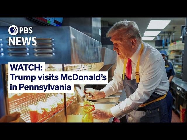 WATCH: Trump disparages Harris as he visits a McDonald's in swing state Pennsylvania