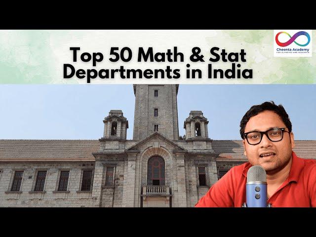 Top 50 Math Ranks 2024 | Universities for Math, Statistics after High School | Dr. Ashani Dasgupta