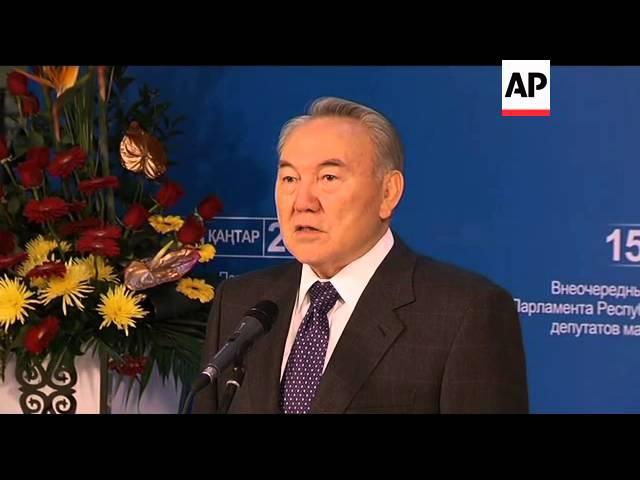 President Nursultan Nazarbayev casts ballot in vote