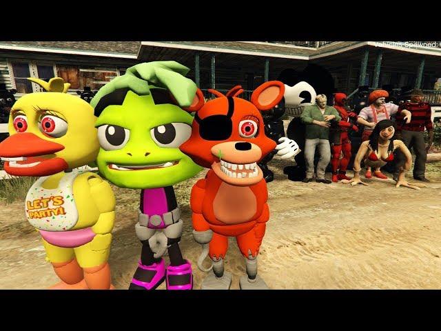 Teen Titans Go and ANIMATRONICS - PARTY Cartoon Game - FNAF Multi Pulti