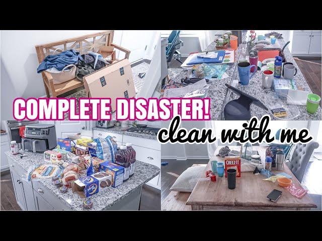 COMPLETE DISASTER CLEAN WITH ME | MESSY HOUSE TRANSFORMATION | REAL LIFE MESS