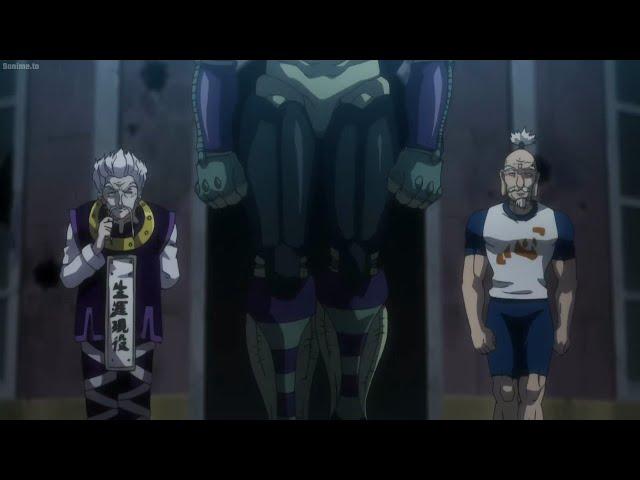 Netero and Zeno facing Meruem, Knuckle regains his spirit to challenge Youpi (English Dub)