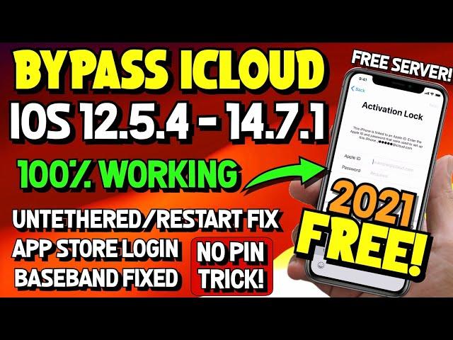 Working! FREE Untethered iCloud Bypass iOS 12.5.4 - iOS 14.7.1 Fixed Restart, No Battery Drain