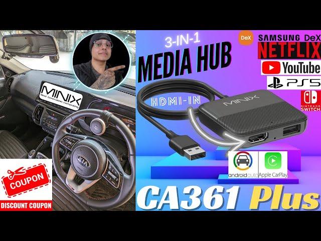 $69.99 ONLY! HDMI-IN Media Hub With Wireless CarPlay & Android Auto | MINIX CA361 Plus | HarryWT