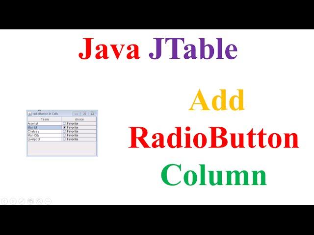 Java JTable Ep.12 - Add RadioButton Column