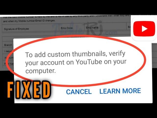 Fix to add custom thumbnails verify your account on YouTube || Custom Thumbnail not working Problem