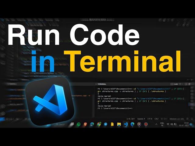 How to run code in terminal in VS code | Visual studio Code