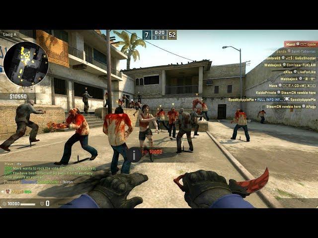 CS:GO - Zombie Survival Mod Gameplay on de_dust2 - GFL