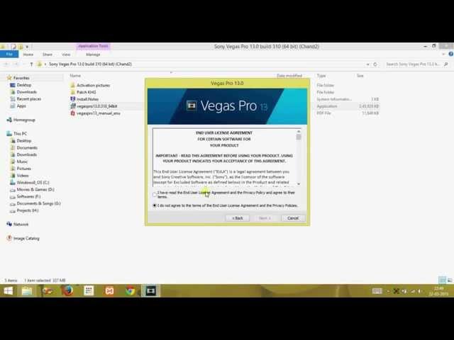 How to Install Sony Vegas Pro - 13 0 in Windows 8.1