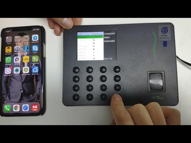 ZKTeco Time Attendance WL10&WL20 connect the App  to the device