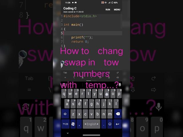 #program #coding #python #humor #highlights #code #mobile How to chang swap in tow numbers temp 2024