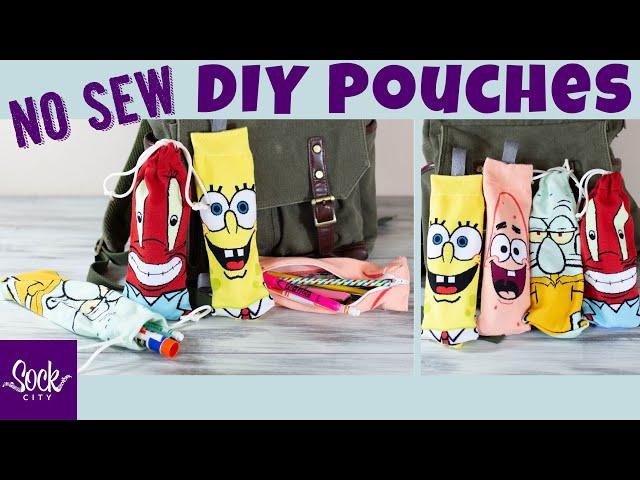 Easy DIY Pencil Case or Make Up Bag | Zippered or Drawstring | No Sew | Fun Sock Creations