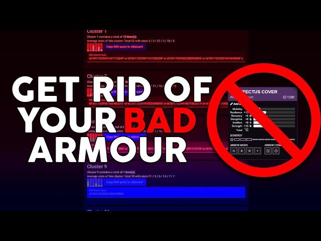 FIND AND DELETE YOUR TRASH ARMOUR! D2ArmorPicker Armour Clustering Guide