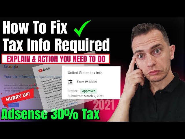 How To Fix Upcoming Tax Changes to your YouTube Earnings (Fill Out YouTube Tax Information Form)