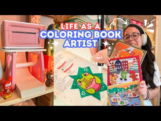 Day In The Life Of A Coloring Book Artist ‍️ | Sketching, Packing Orders & MUNBYN Label Printer