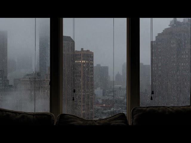 New York Apartment | Rain On Window Sounds, Thunder Sounds - To Help You Sleep & Study 24 Hrs