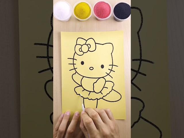 Sand painting Hello kitty #art #sandart #shorts #kids #coloring