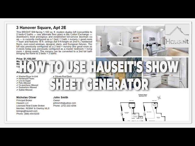 How to Use Hauseit's Show Sheet Generator