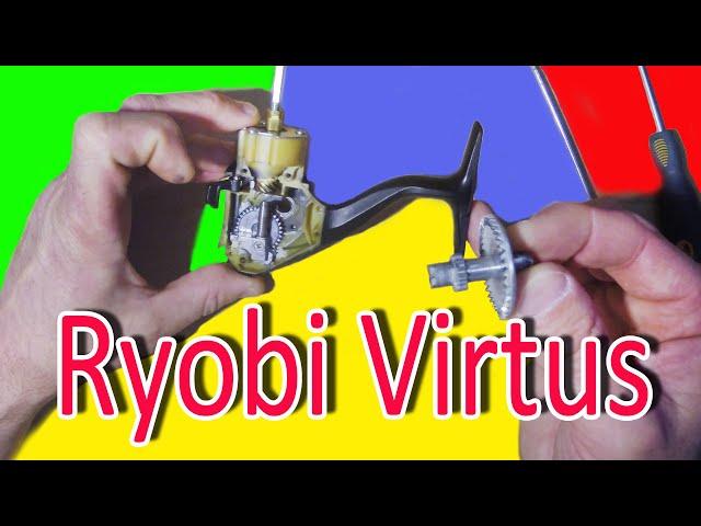 Ryobi Virtus разбираем, смотрим люфт, смазываем безинерционную катушку, купленную год назад.