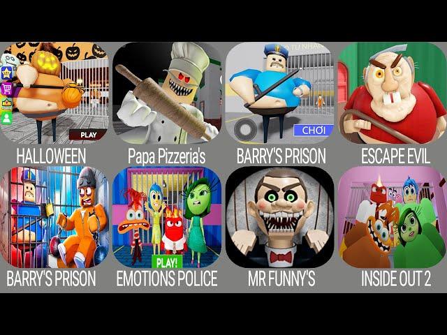 Escape Papa Pizza's Pizzeria! (SCARY OBBY),INSIDE 2,ESCAPE EVIL GRANDPA!,Barry's Prison Run! Roblox