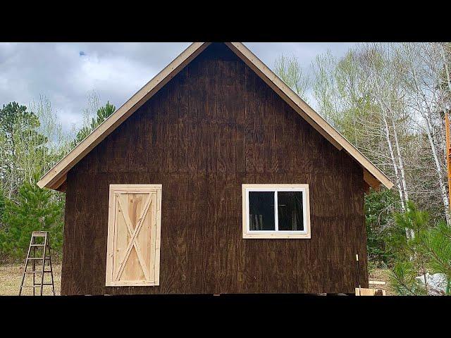 Simple Mortgage Free Cabin Build Pt 5: Windows, Door, Staining, Trim, Facia