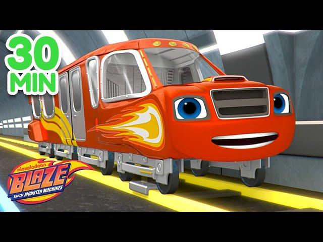 Blaze’s High Speed Train Races!  30 Minute Compilation | Blaze and the Monster Machines