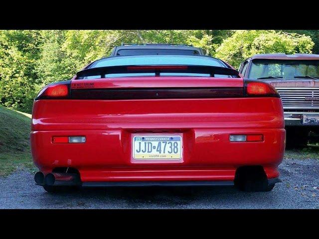 Dodge Stealth Twin Turbo LOUD straight pipe sound and FLAMES!