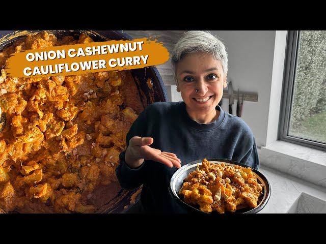 The most delicious ONION CASHEWNUT CAULIFLOWER CURRY | Food with Chetna