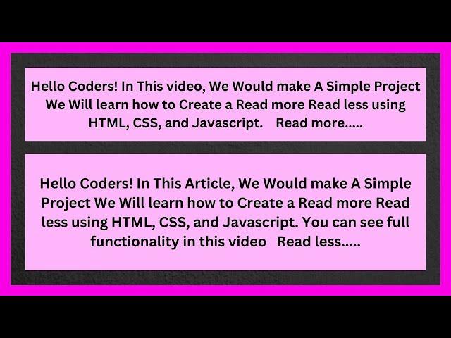 read more read less button html css javascript. source code is free.