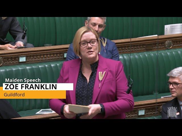 Zöe Franklin - Maiden Speech