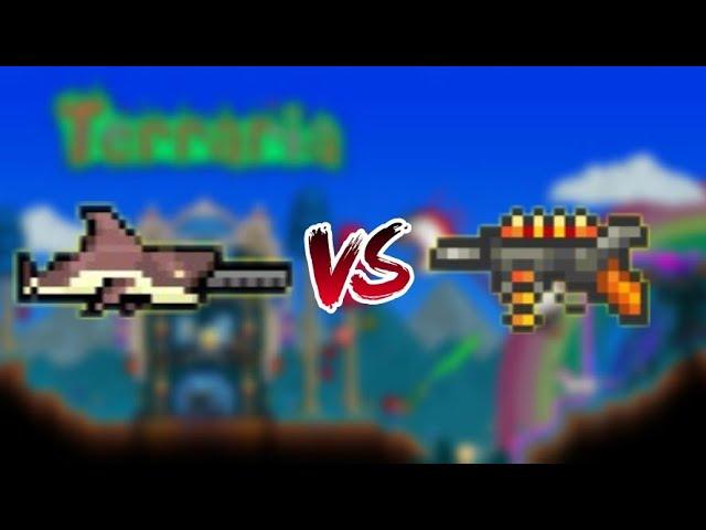 #Terraria Мега Акула VS Кукурузная Винтовка