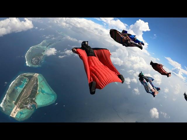 Wingsuit Flying over the Maldives Islands