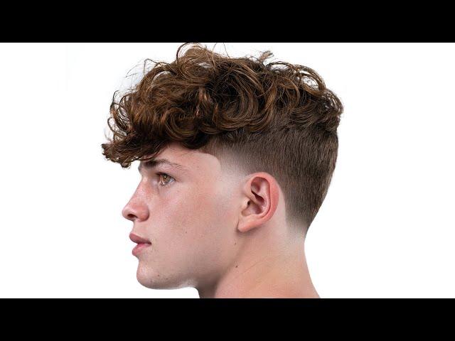 SUPER CLEAN CURLY TAPER FADE HAIRCUT TUTORIAL!