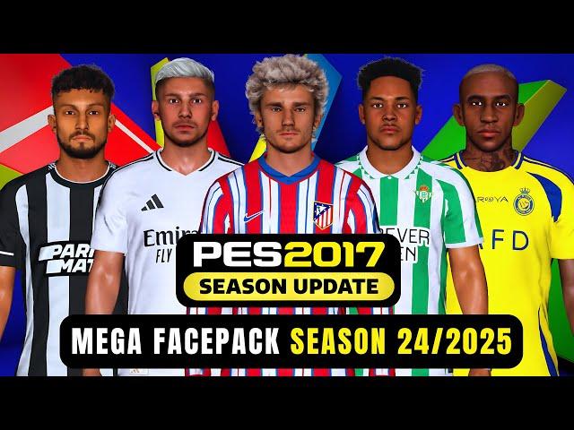 PES 2017 I Mega Facepack New Look Update 2025 For All Patches - (Download & Install)