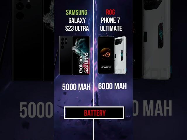 Samsung Galaxy S23 Ultra 5G  vs Asus ROG Phone 7 Ultimate #shorts  #tech  #samsung #asus