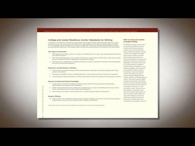 The English Language Arts Standards: Key Changes and their Evidence