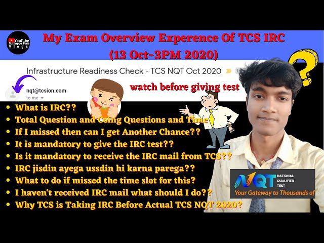 Part-1: My Experience of Giving Infrastructure Readiness Check - TCS NQT 13-Oct 2020 | Watch Before