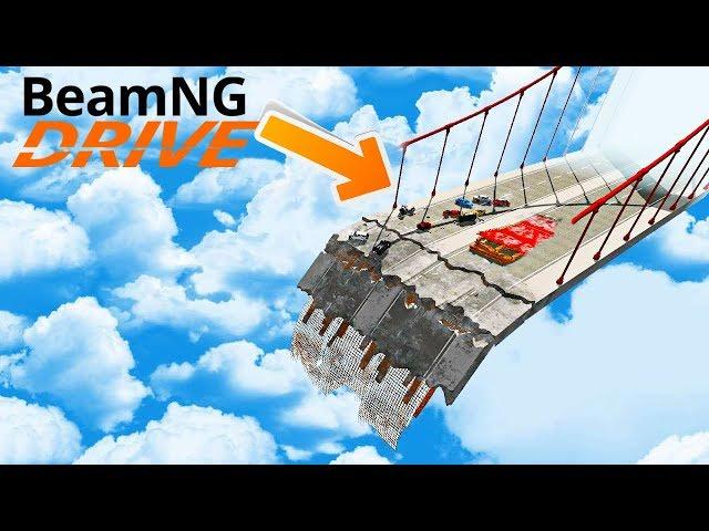 ПРЫЖОК ЧЕРЕЗ РАЗРУШЕННЫЙ МОСТ - BeamNG.drive