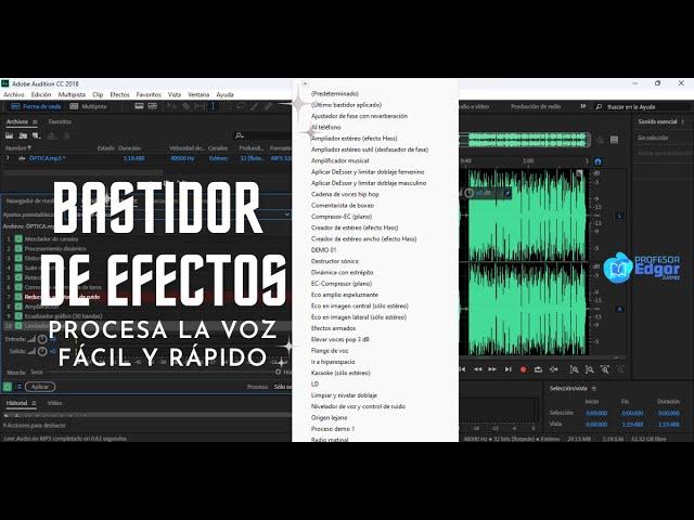 Procesando la voz utilizando el bastidor de efectos de Adobe Audition CC 2018